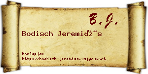 Bodisch Jeremiás névjegykártya